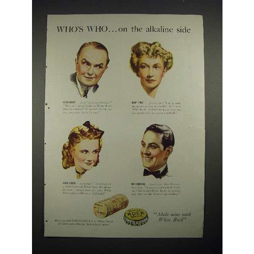 1940 White Rock Water Ad - Guy Lombardo, Victor Moore