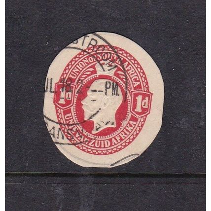 South Africa George V 1 cent postal stationary cut out