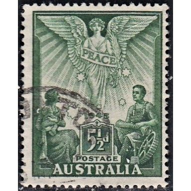 AUSTRALIA, 1946 5.5d Peace, SG 215 (Scott #202), used