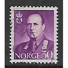 NORWAY 1958 KING OLAV V 30 ORE VIOLET SG 473 FINE USED#2