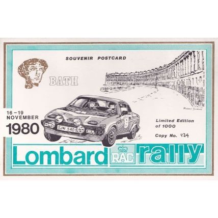 RAC Lombard Rally Limited Edition 1980 Bath Somerset Postcard