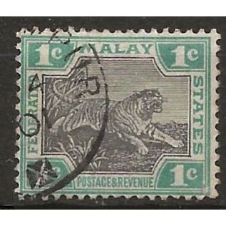 Federated Malay States 1901 SG15 1c Black & Green Wmk Crown CA Fine Used . .