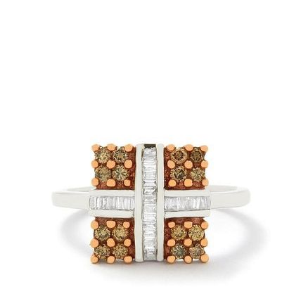 Gemporia 9ct 375 White Gold 0.50ct Cognac Diamond Ring - Brand New with Box