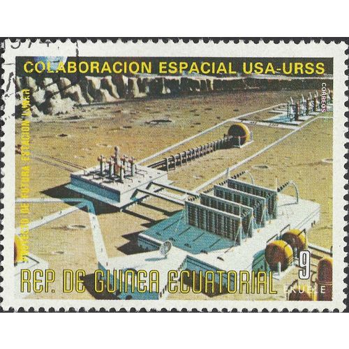 EQUATORIAL GUINEA, SPACE, Moon Station, blue 1975, 9Ek