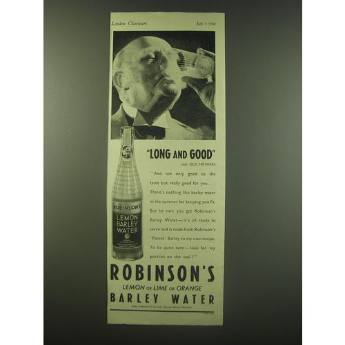 1940 Robinson's Barley Water Ad - Long and Good