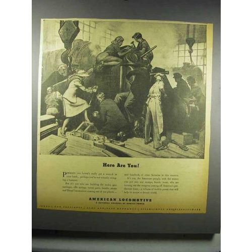 1942 American Locomotive Ad - Here Are You