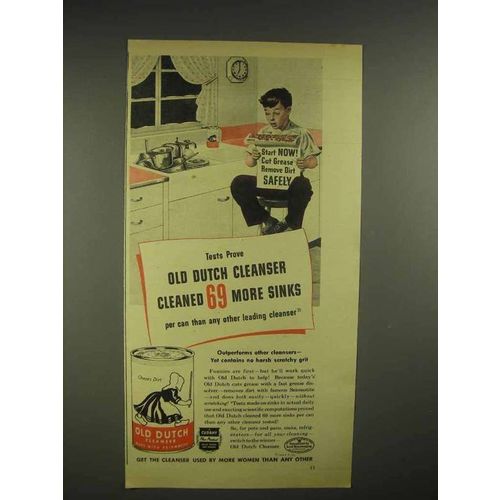 1945 Old Dutch Cleanser Ad - Cleaned More Sinks