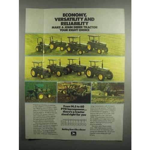 1984 John Deere Tractors Ad - 950 1050 1250 1450 1650