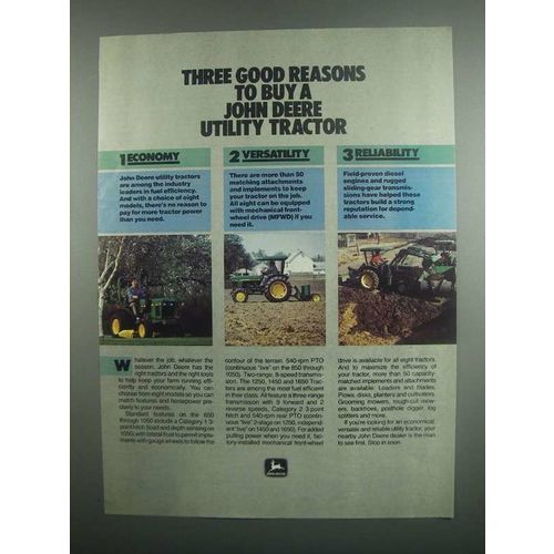 1984 John Deere Utility Tractors Ad - Good Reasons