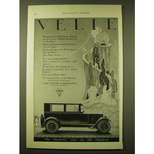 1924 Velie Motor Car Ad - The smartest car on the highway
