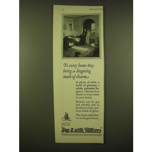 1924 Say it With Flowers Ad - They bring a lingering touch of charm