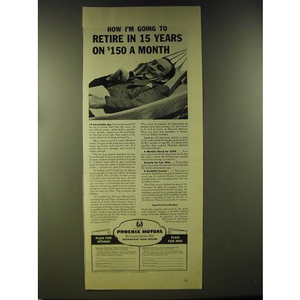 1946 Phoenix Mutual Life Insurance Ad - How I'm going to retire in 15 years