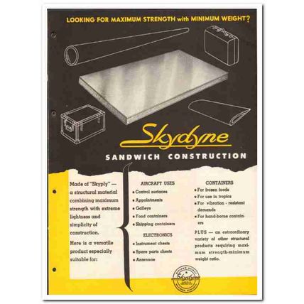 Skydyne Inc 1946 vintage wood catalog skyply sandwich construction