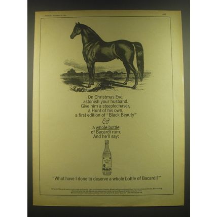1965 Bacardi Rum Ad - On Christmas Eve, astonish your husband