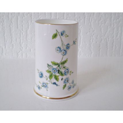 Coalport china spill holder vase blue floral flowers