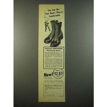 1954 Corcoran Paratroop Boots Ad - You can bet your boots they're comfortable
