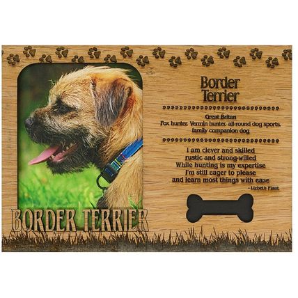 Border Terrier Engraved Wood Picture Frame Magnet