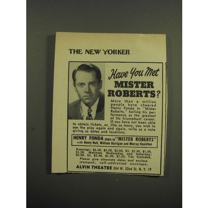 1949 Mister Roberts Play Advertisement - Have you met Mister Roberts?