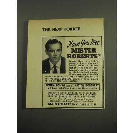 1949 Mister Roberts Play Ad - Have you met Mister Roberts?