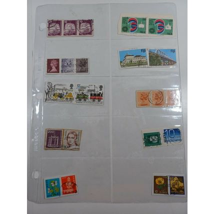 lot of posted international stamps philipins,fiji USA see photos (book 2 # 38)