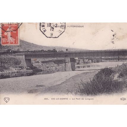 Vic Le Comte Pont De Longues Old French Postcard