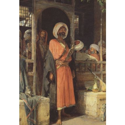John Lewis The Door Of A Cafe In Cairo Victorian Painting Postcard