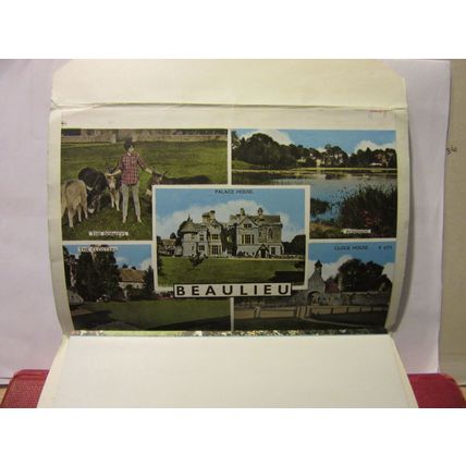 BEAULIEU, Hampshire unused vintage lettercard. 6 coloured views by H. Barton /
