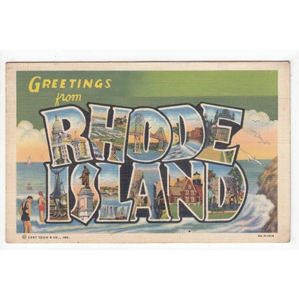 Greetings from Rhode Island Postcard RI USA