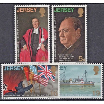 ZAYIX 1970 Great Britain Jersey 26-29 MNH Liberation of Jersey WW II 020522S03M