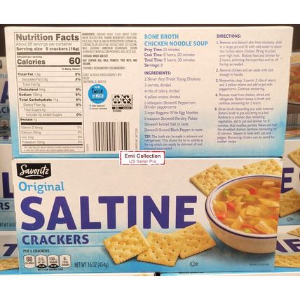 Savoritz Original Saltine Crackers 16oz 454g (2 Boxes)