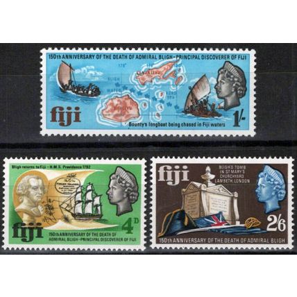 ZAYIX Fiji 233-235 MNH Ships Admiral Bligh Historical Figure Military 051023SM10