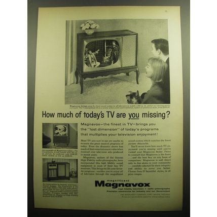 1958 Magnavox Televisions Ad - Cosmopolitan, Constellation and Continental