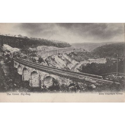 Sydney The Great Train Railway Zig Zag Old Australia Postcard