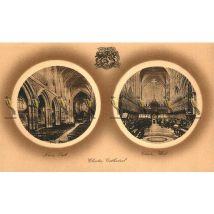 Chester Cathedral, Nave & Choir , Cheshire, Rare Valentine Series Postcard