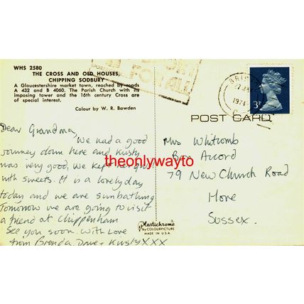 Cross And Old Houses, Chipping Sodbury, Gloucs, Plastichrome, Postcard, 1974