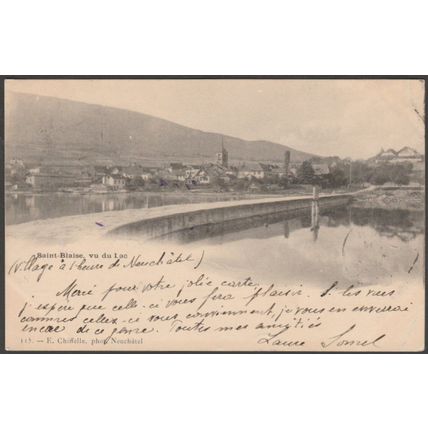Vu du Lac, Saint-Blaise, 1900 - Chiffelle CPA