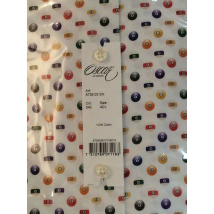 OSCAR OF SWEDEN MENS SHIRT SLIM FIT SIZE 40 15 3/4" ( M ) POOL BALL RRP £95