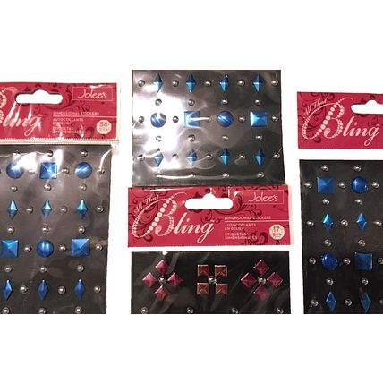 Jolee's Bling Dimensional Stickers Blue Silver Pink Studs Valentines Scrapbook