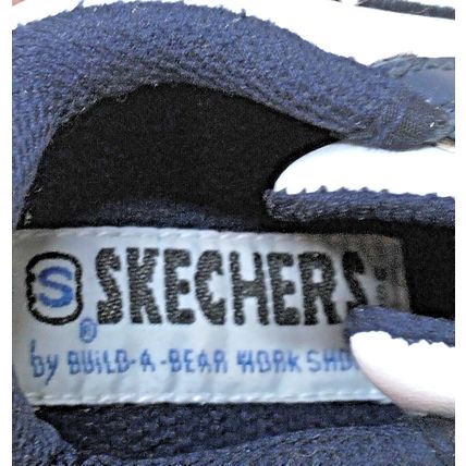 Build A Bear Workshop Skechers Tennis Shoes White And Navy Zipper Leather