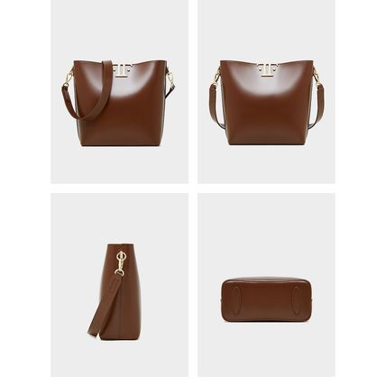 Women's Genuine Leather Tote Shoulder Handbag Brown