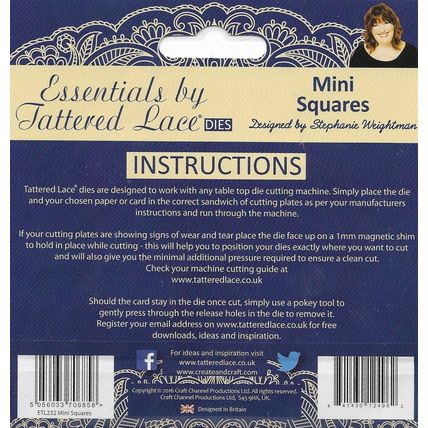 Tattered Lace. Mini Squares Die Set. Die Cutting Cardmaking Scrapbooking