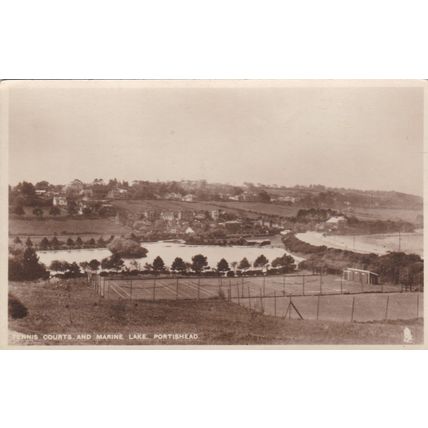 B932 PORTISHEAD - TENNIS COURTS AND MARINE LAKE . PRINTED POSTCARD
