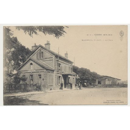Guerre 1914-1915 - Marceuil Pas de Calais La Gare France RPPC WW1 WWI Ledieu 5