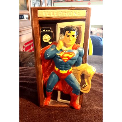 Old Cookie Jar California Original Superman In Telephone Both 13 1/4" Tall 1978