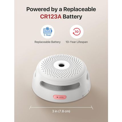 X-Sense Smart Smoke Detector Fire Alarm with Replaceable Battery, Wi-Fi Smoke De