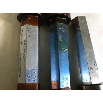 LOT PLUG GAGE GO NOGO 1.61500,1.61650,1.610,1.620,1.625,ES