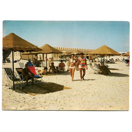 3 postcards lot Tunisia Sousse Hotel Tour Khaef aerial view interior beach