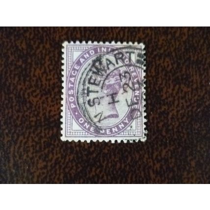 1881 GB Queen Victoria SG172 1d lilac used stamp date Stewart December 23