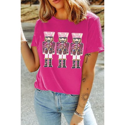 Rose Red Nutcracker Graphic Christmas Holiday T Shirt