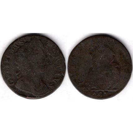 Great Britain. William III. Farthing 1697. dy21300